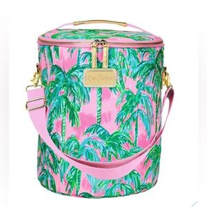 Lilly Pulitzer Pink/Green insulated oft cooler with pouch set